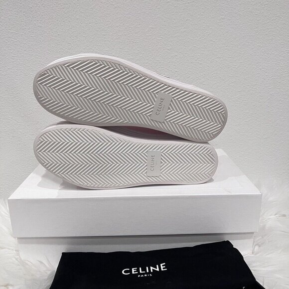 CELINE Jane Triomphe Patch Platform Block Wedge Trainer Low Top Sneakers 39/40 - Picture 10 of 11